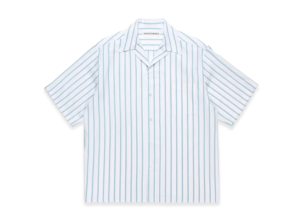 WACKO MARIA x Soktas Striped Open Collar Shirt "Green"