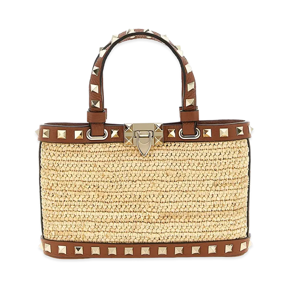 Valentino Garavani Women's 'rockstud' Mini Shopping Bag "Beige"