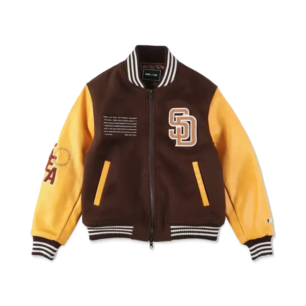 WIND AND SEA x MLB San Diego Padres Varsity Jacket "Chesnut"