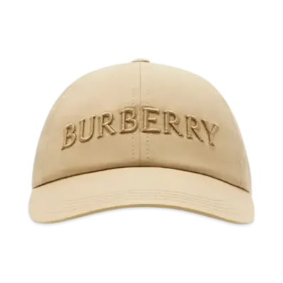 Burberry Logo Gabardine Baseball Cap "Flax"