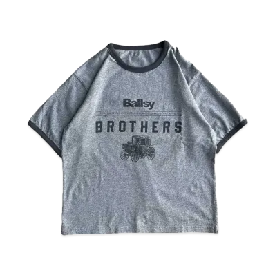BALLSY.BROTHERS BALLSY.BROTHERS Overdyed Ringer T-shirt "Heather Gray"