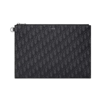 Dior A4 Pouch Oblique Jacquard "Black"
