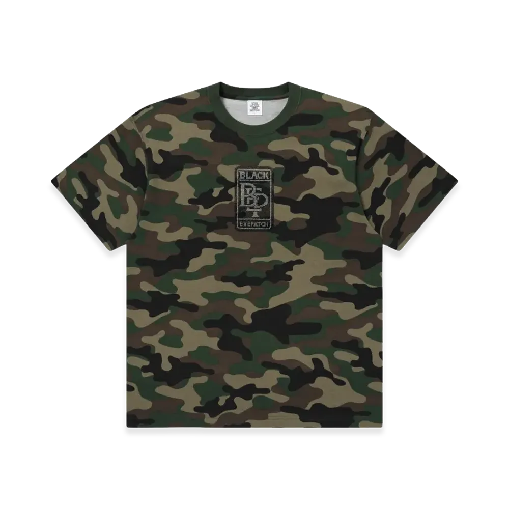 BlackEyePatch Rhinestone Double R Logo Tee "Woodland Camo"