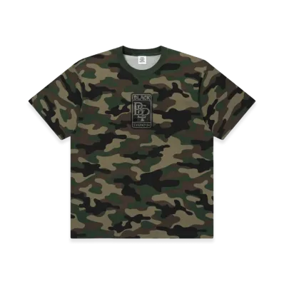 BlackEyePatch Rhinestone Double R Logo Tee "Woodland Camo"