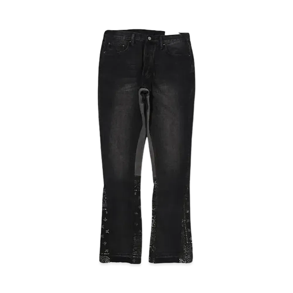 mnml B167 PAISLEY FLARE DENIM "BLACK"
