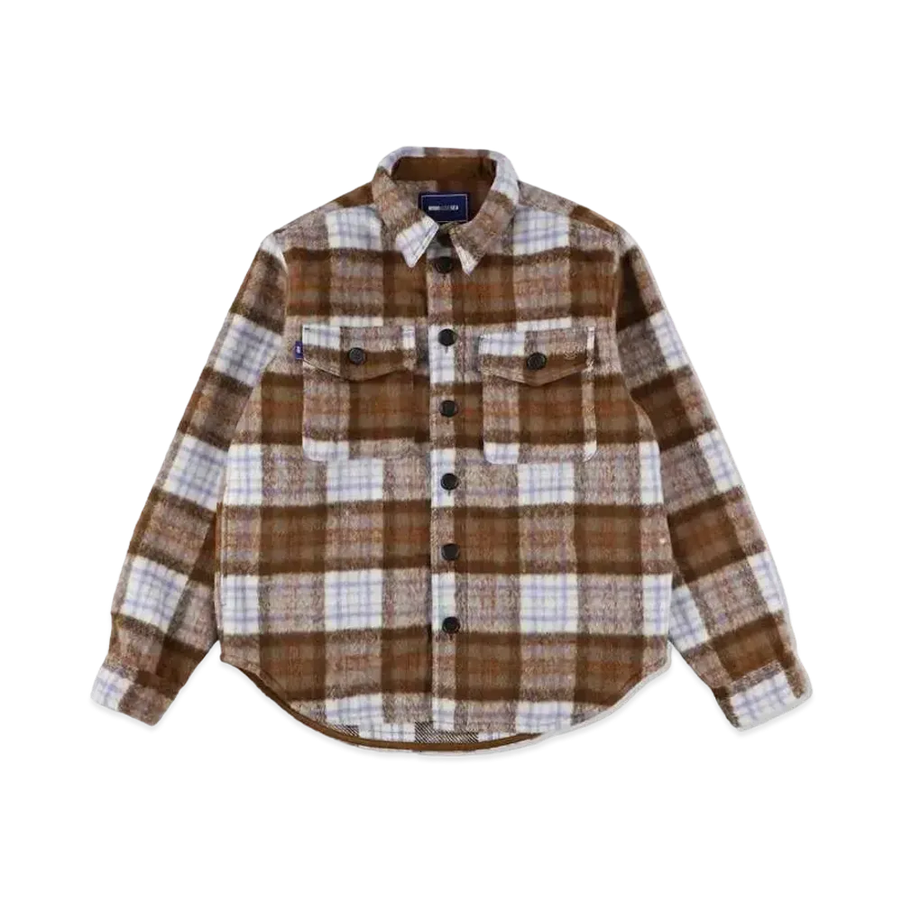 WIND AND SEA Shaggy Plaid CPO Shirt Jacket "Biscuit"