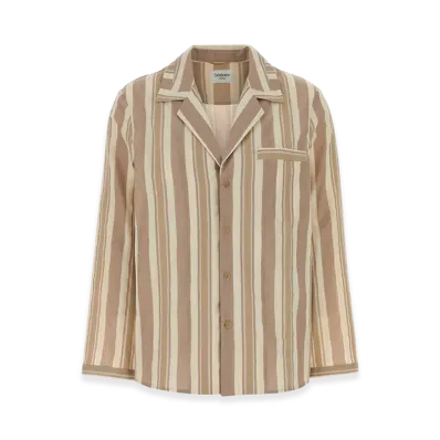 Saint Laurent Women's Embroidered Cotton Shirt "Beige"
