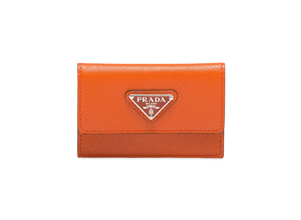 PRADA Saffiano Leather Card Case "Orange"