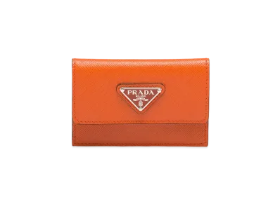 PRADA Saffiano Leather Card Case "Orange"