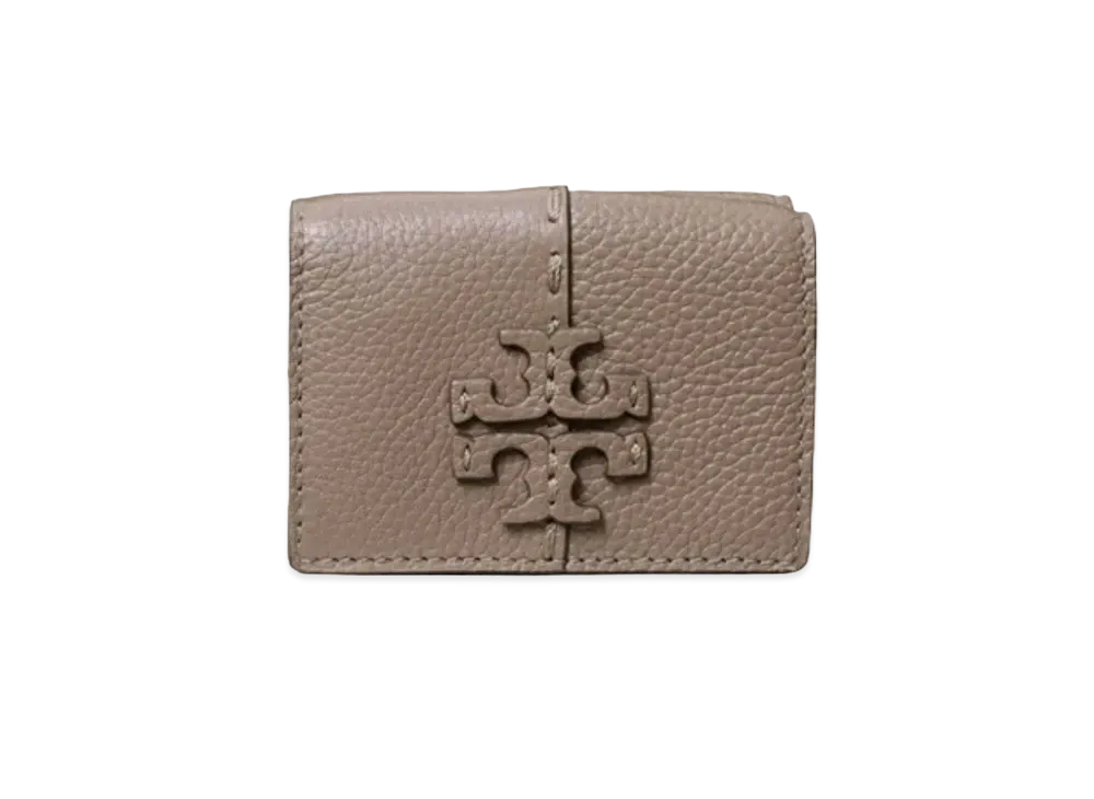 Tory Burch McGraw Tri-Fold Mini Wallet "Silver Maple"