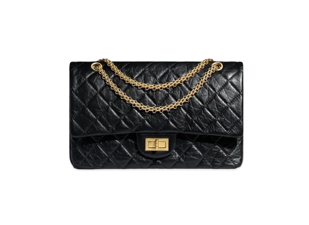 シャネル 2.55 マキシ ハンドバッグ エイジド カーフスキン 