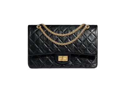 CHANEL 2.55 Maxi Hand Bag Aged Calfskin "Black"