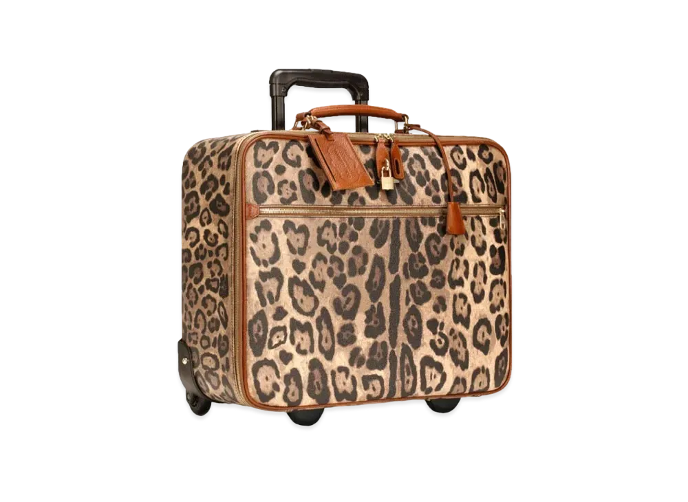 Dolce&Gabbana Carry Bag Small Crespo Leopard Printed Logo Plate "Multicolor"