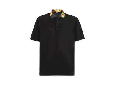 FENDI x Versace Fendace Black Cotton Polo Shirt "Black"