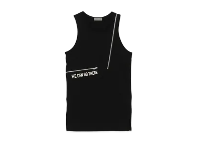 Yohji Yamamoto Pour Homme 30/-COMBED PLAIN STITCH FASTENER TANK TOP "Black"