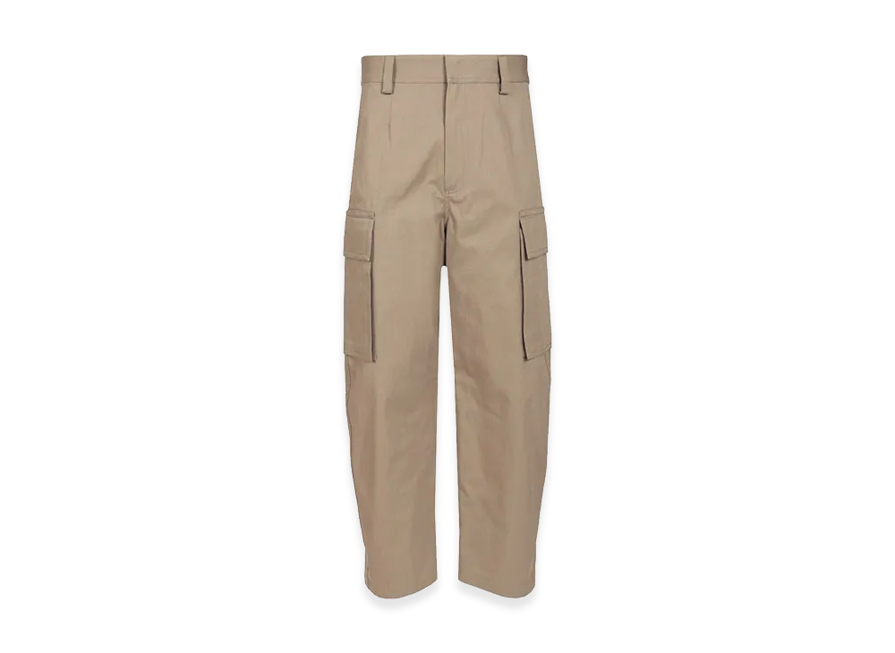 Bottega Veneta Washed Irregular Cotton Twill Cargo Trousers "Beige"