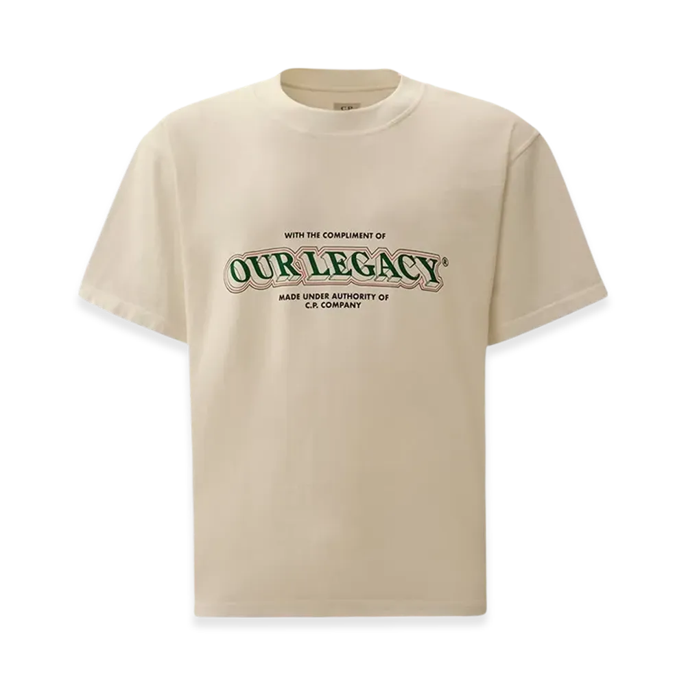 C.P. Company x OUR LEGACY WORK SHOP Heavy Jersey Short Sleeve T-Shirt "Gauze White"