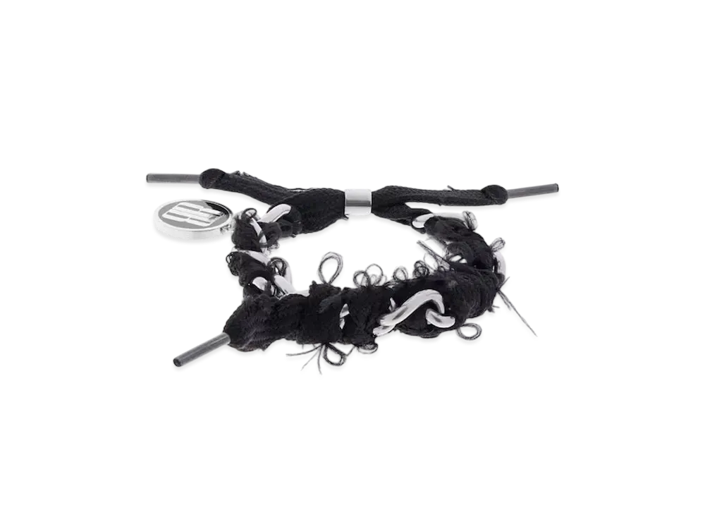 BALENCIAGA Nano Lace Bracelet "Antique Silver/Black"