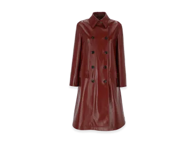 GUCCI Women's Nappa Leather Coat "Red"
