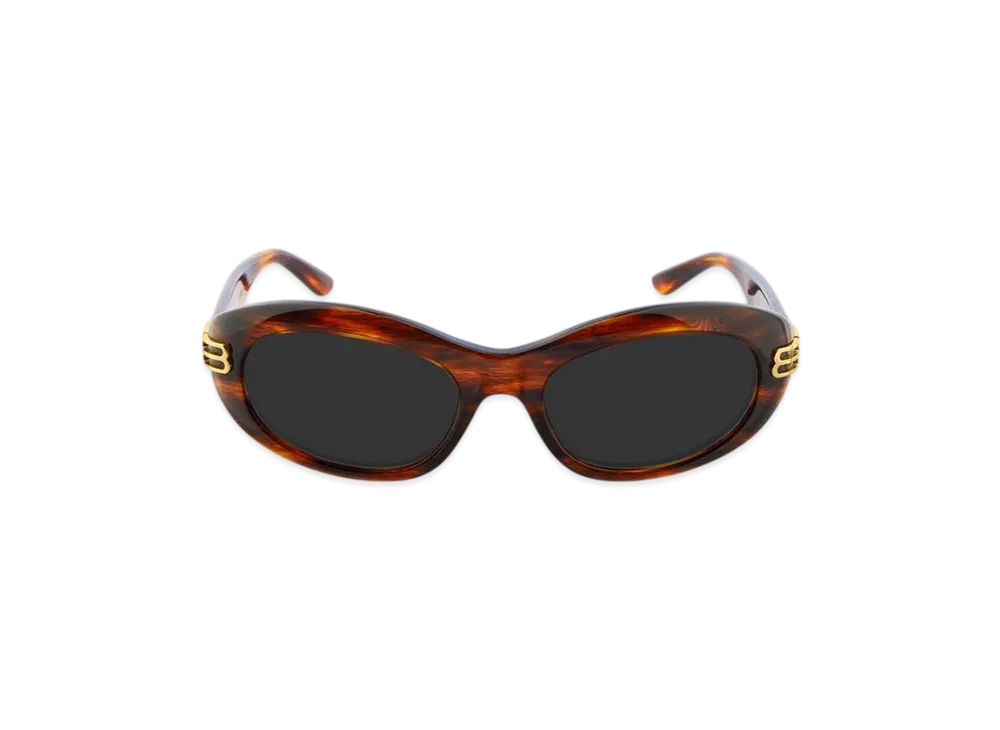 BALENCIAGA Casino Round Sunglasses "Brown Havana"