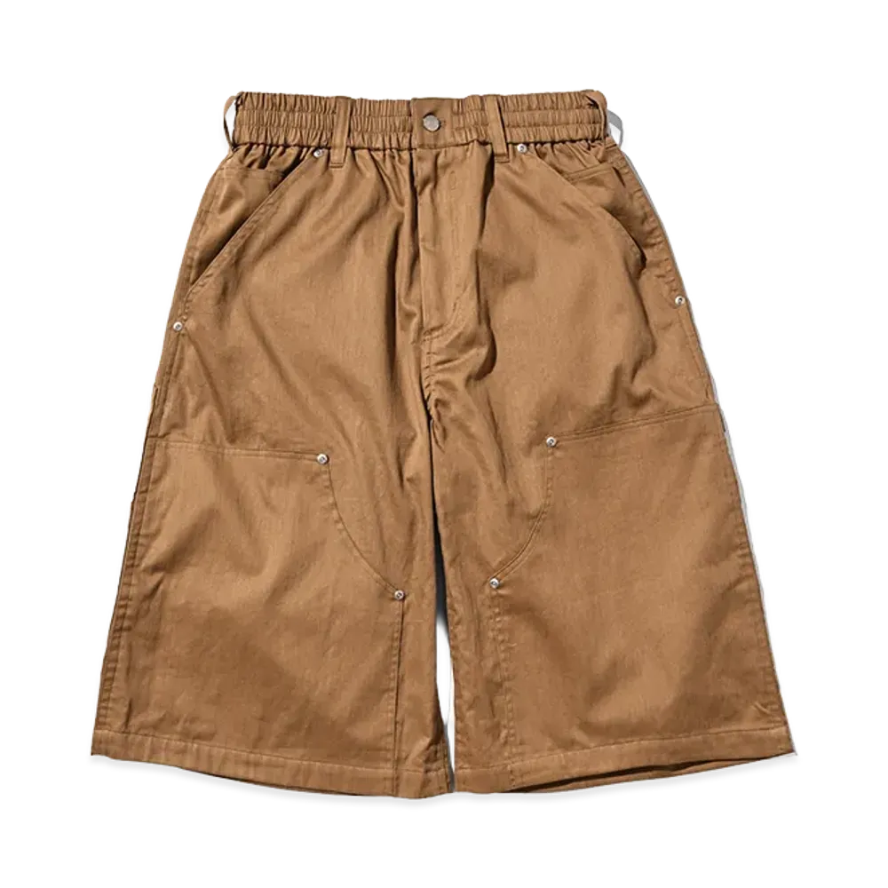 CLESSTE Vintage Effect Double Knee Worker Baggy Half Pants "Beige"