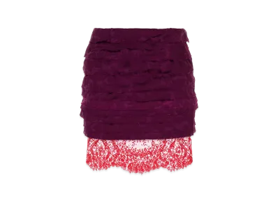 Saint Laurent Women's Tyrian Jacquard Mini Skirt "Purple"