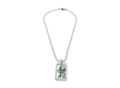 BALENCIAGA Darling Hi There Necklace "Silver/Green"