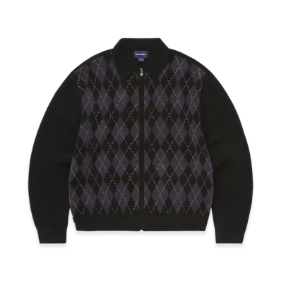 thisisneverthat Argyle Zip Knit Cardigan "Black"
