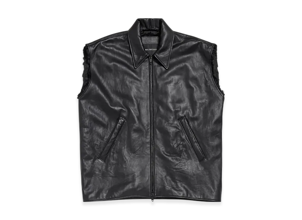 BALENCIAGA Men's Sleeveless Bomber "Black"