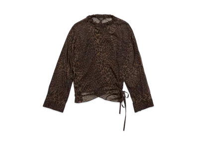 BALENCIAGA Women's Leopard Minimal Blouse "Brown"