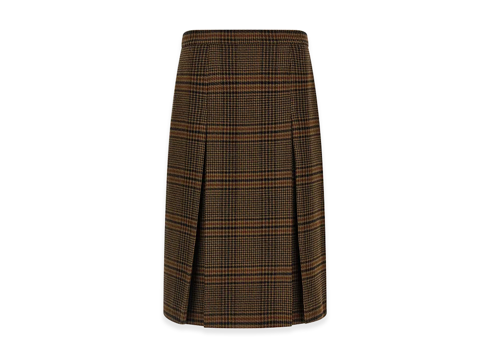 Saint Laurent Women's Prince Of Wales Skirt "Brown"