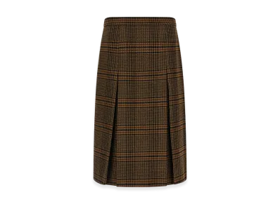 Saint Laurent Women's Prince Of Wales Skirt "Brown"