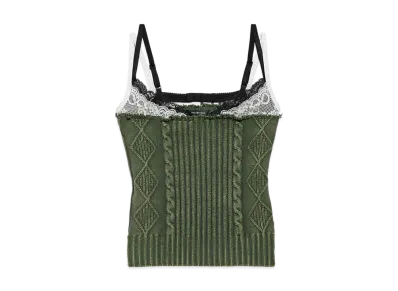 BALENCIAGA Women's Patched Tank Top "Green"