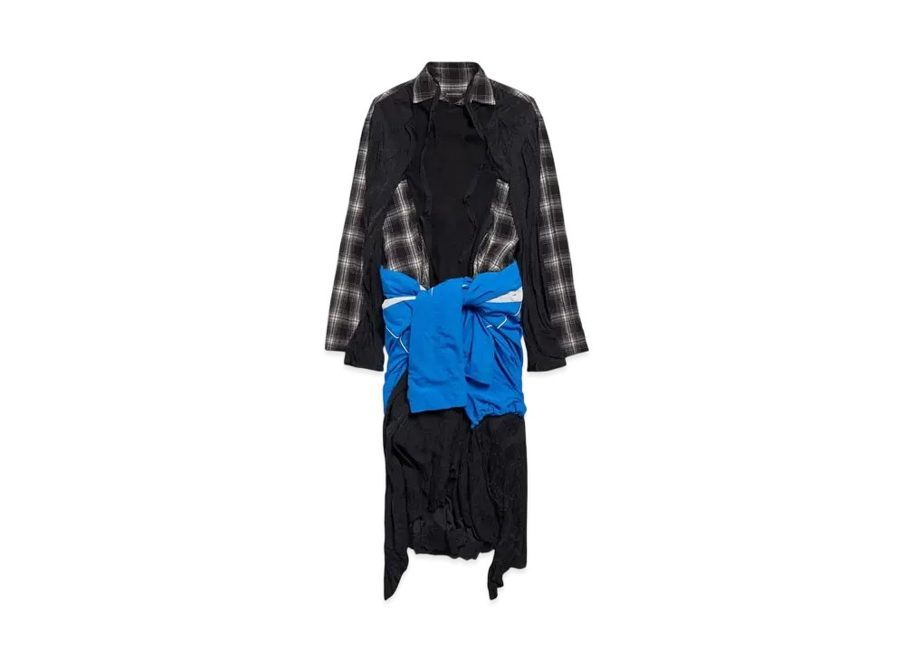 BALENCIAGA Women's Patched Layered Dress "Black/Gray"