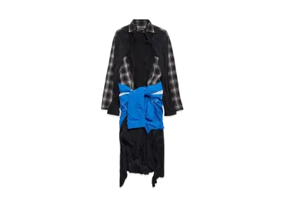 BALENCIAGA Women's Patched Layered Dress "Black/Gray"