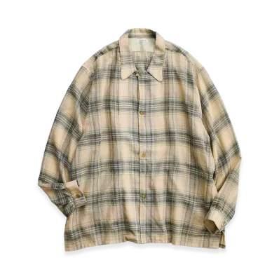 NICENESS Thom Open Collar Jacket Shirt "Light Green"