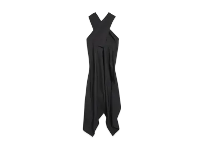 BALENCIAGA Women's Twisted Sleeveless Shirt Dress "Black"