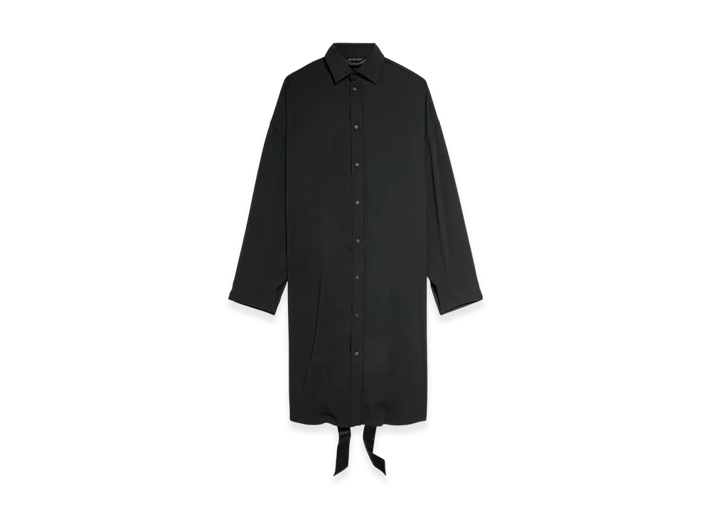 BALENCIAGA Lace Up Shirt Dress "Black"