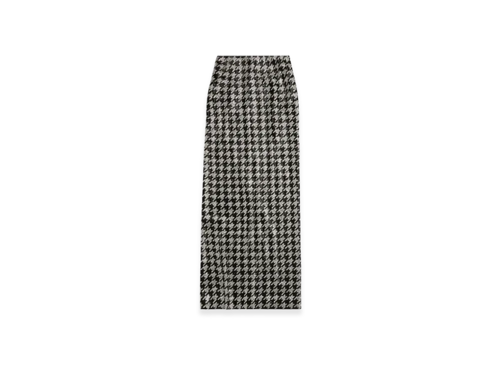 BALENCIAGA Women's Embroidered Maxi Skirt "Black Silver"