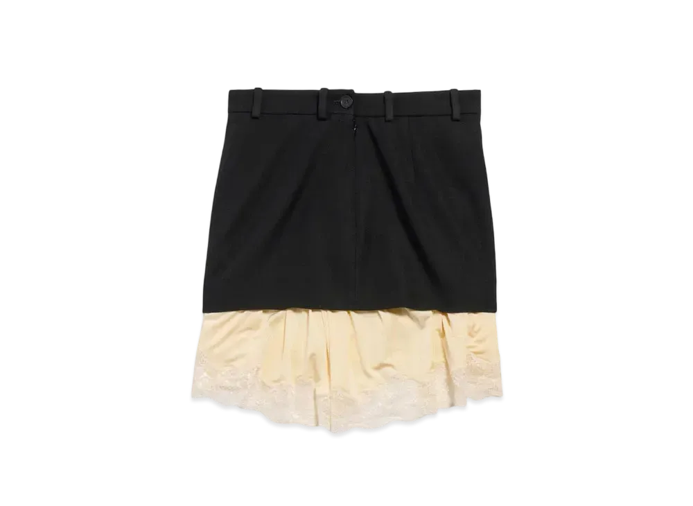 BALENCIAGA Women's Lingerie Mini Tailored Skirt "Black"