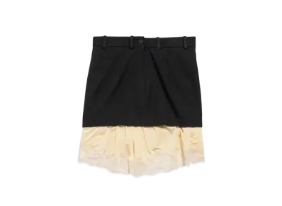 BALENCIAGA Women's Lingerie Mini Tailored Skirt "Black"