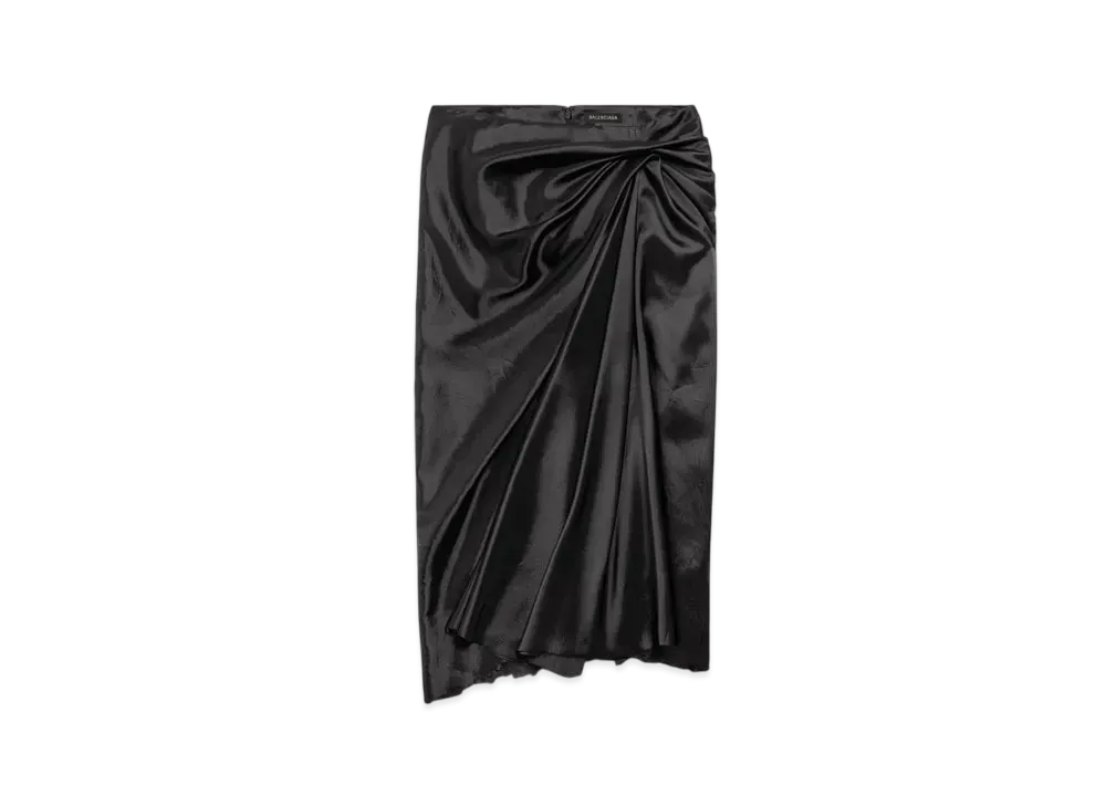 BALENCIAGA Women's Draped Skirt "Black"
