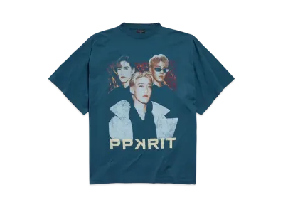 BALENCIAGA PP Krit Oversized T-Shirt "Dark Blue"