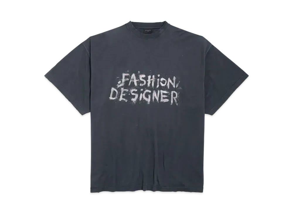 BALENCIAGA Fashion Designer Oversized T-Shirt "Faded Black"