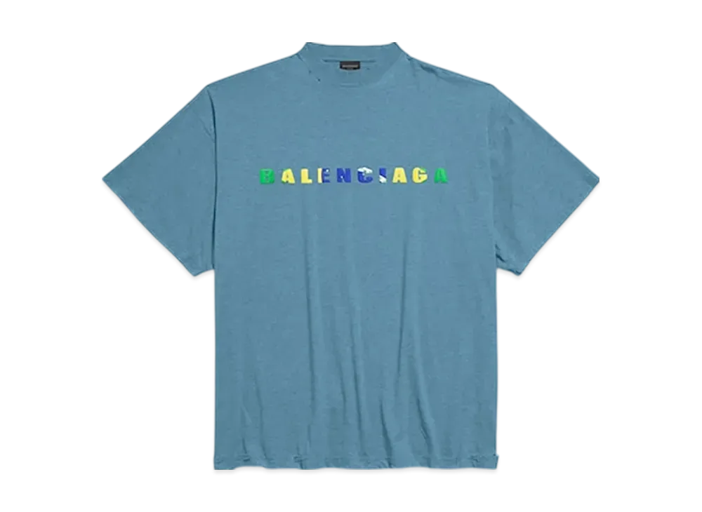 BALENCIAGA International T-Shirt Oversized "Gray Blue"