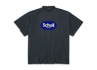 BALENCIAGA Men's I Scholl Oversized T-Shirt "Fade Black"