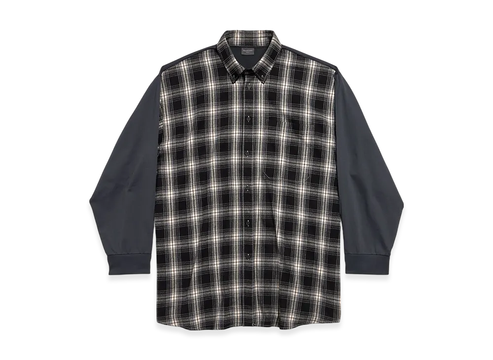 BALENCIAGA Men's Hybrid Overshirt "Black/Grey"