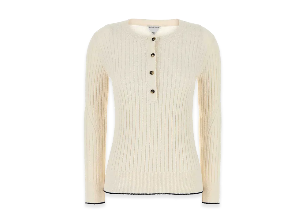 Bottega Veneta Women's Boucle Top "Ivory"