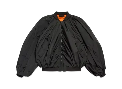 BALENCIAGA Women's Draped Bomber "Black"