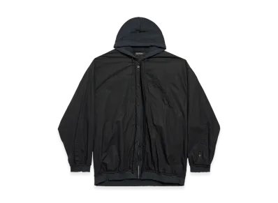 BALENCIAGA Cut Up Hooded Shirt "Black"